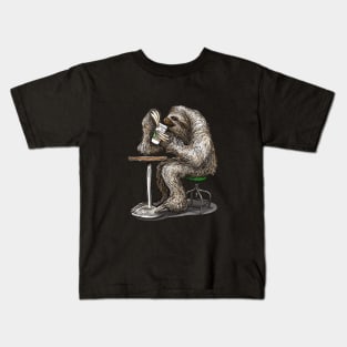 Steve the Sloth on his Coffee Break Kids T-Shirt